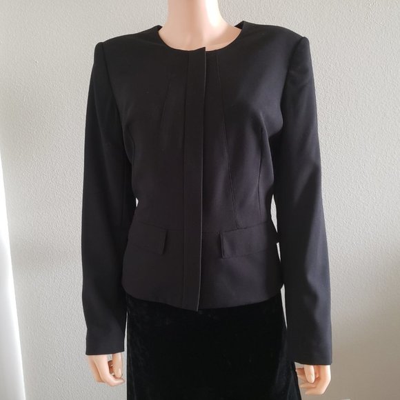 KARL LAGERFELD Paris Black Fitted Jacket sz 12 L New - Picture 1 of 6